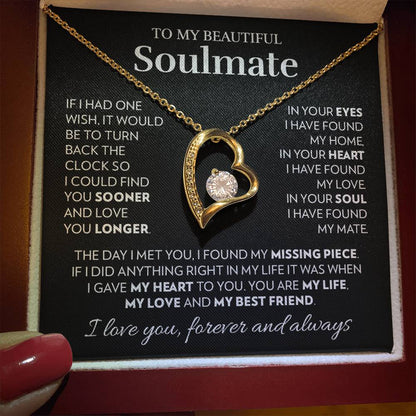 To My Soulmate - In Your Heart - Forever Love Necklace
