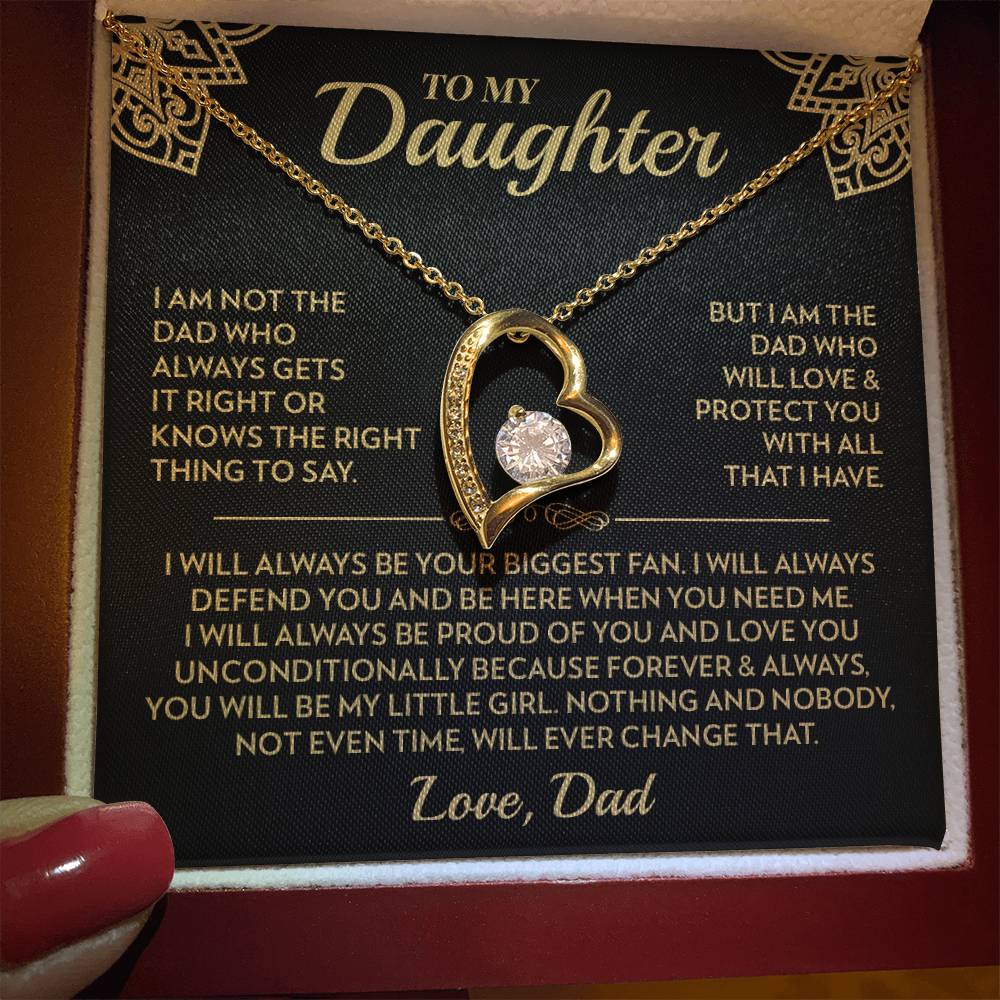 To My Daughter (From Dad) - Love and Protect - Forever Love Necklace