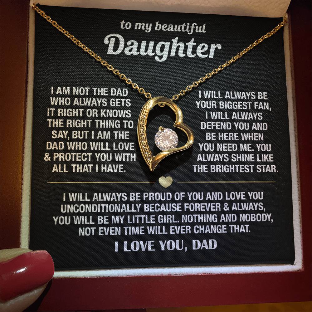 To My Daughter (From Dad) - Biggest Fan - Forever Love Necklace