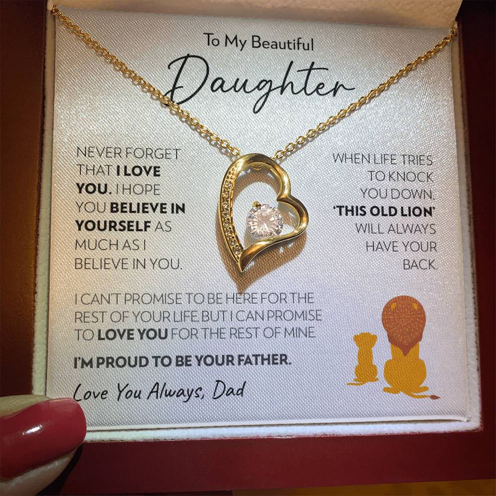 Daughter (from Dad) - Old Lion - Forever Love Necklace