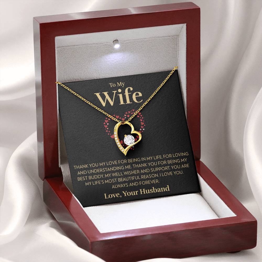 To My Wife - Most Beautiful Reason - Forever Love Necklace