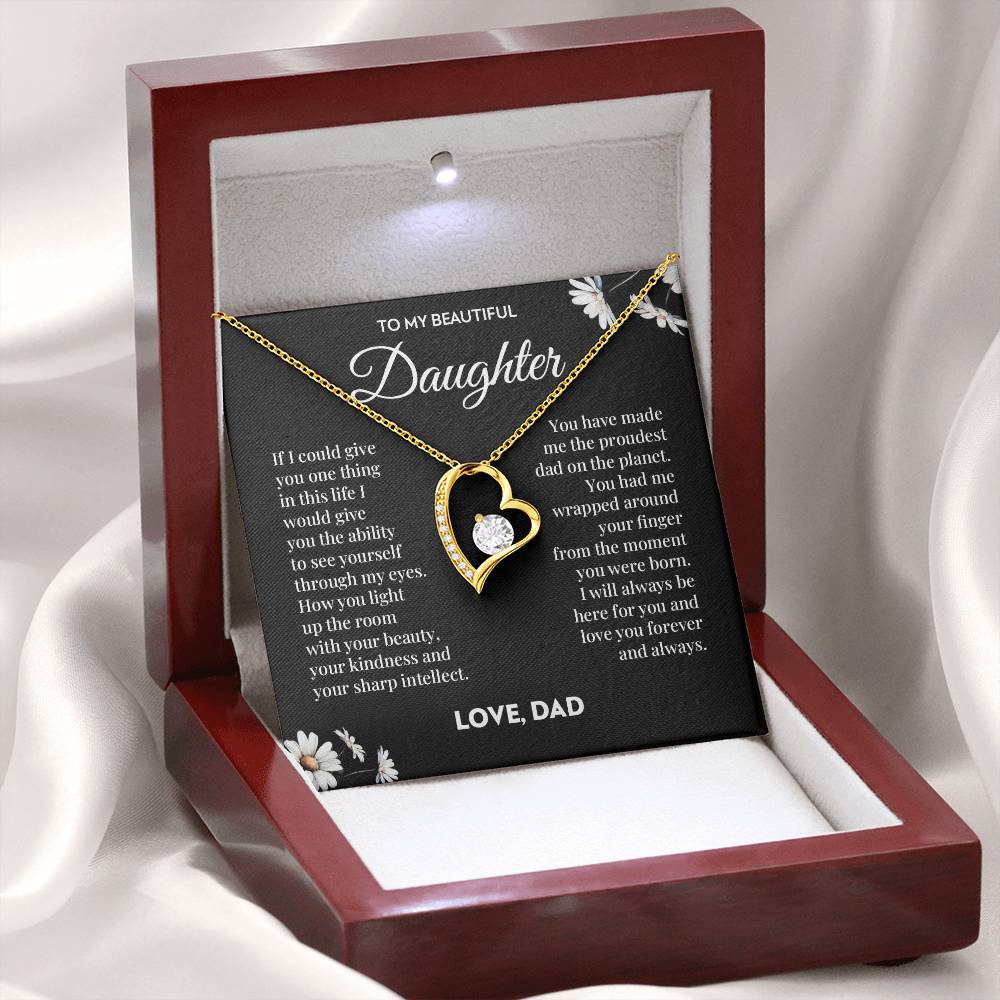 To My Daughter (from Dad) - Always Here For You - Forever Love Necklace