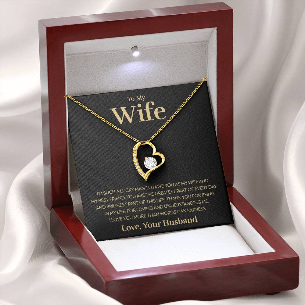 To My Wife - Lucky Man - Forever Love Necklace