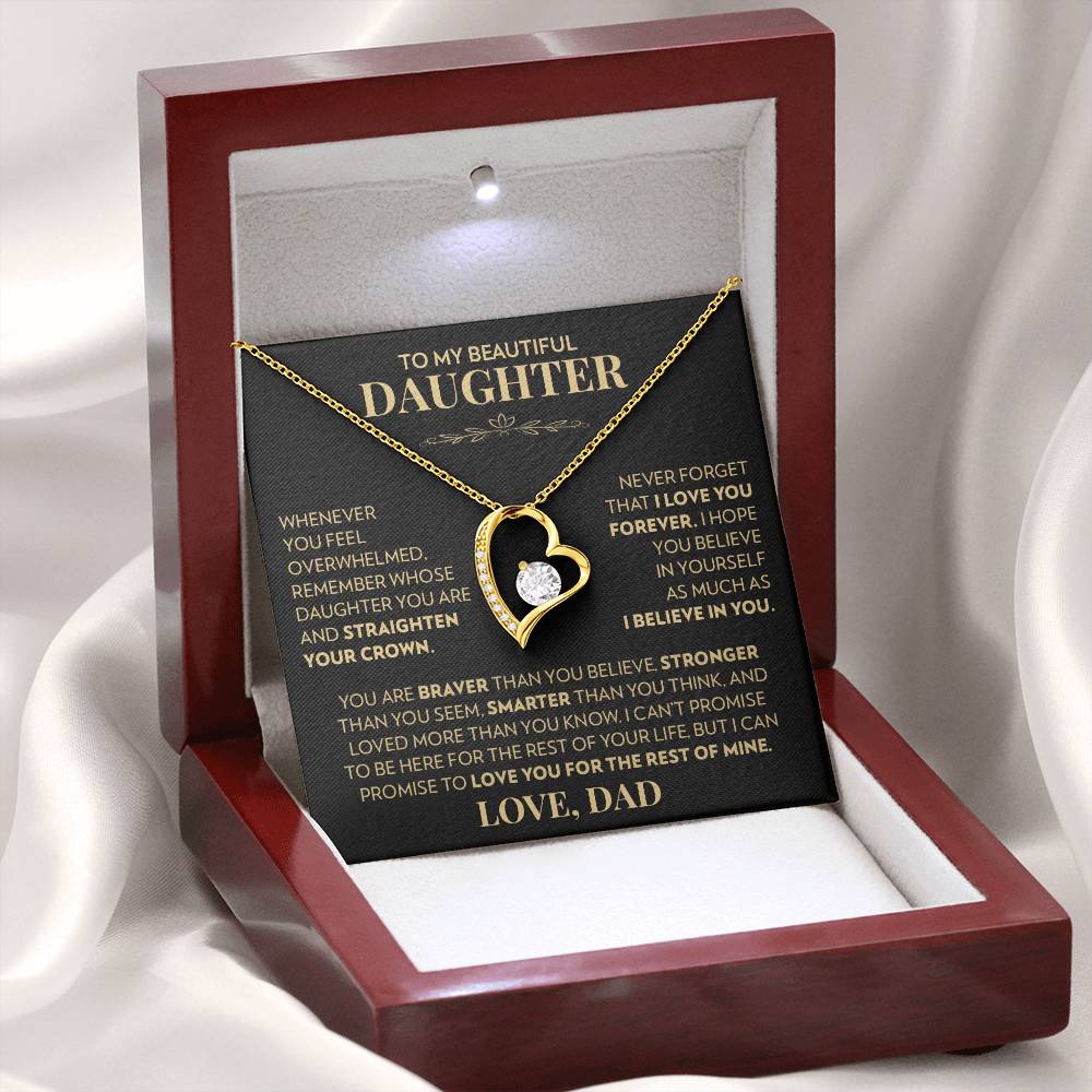 To My Daughter (From Dad) - Never Forget That I Love You - Forever Love Necklace