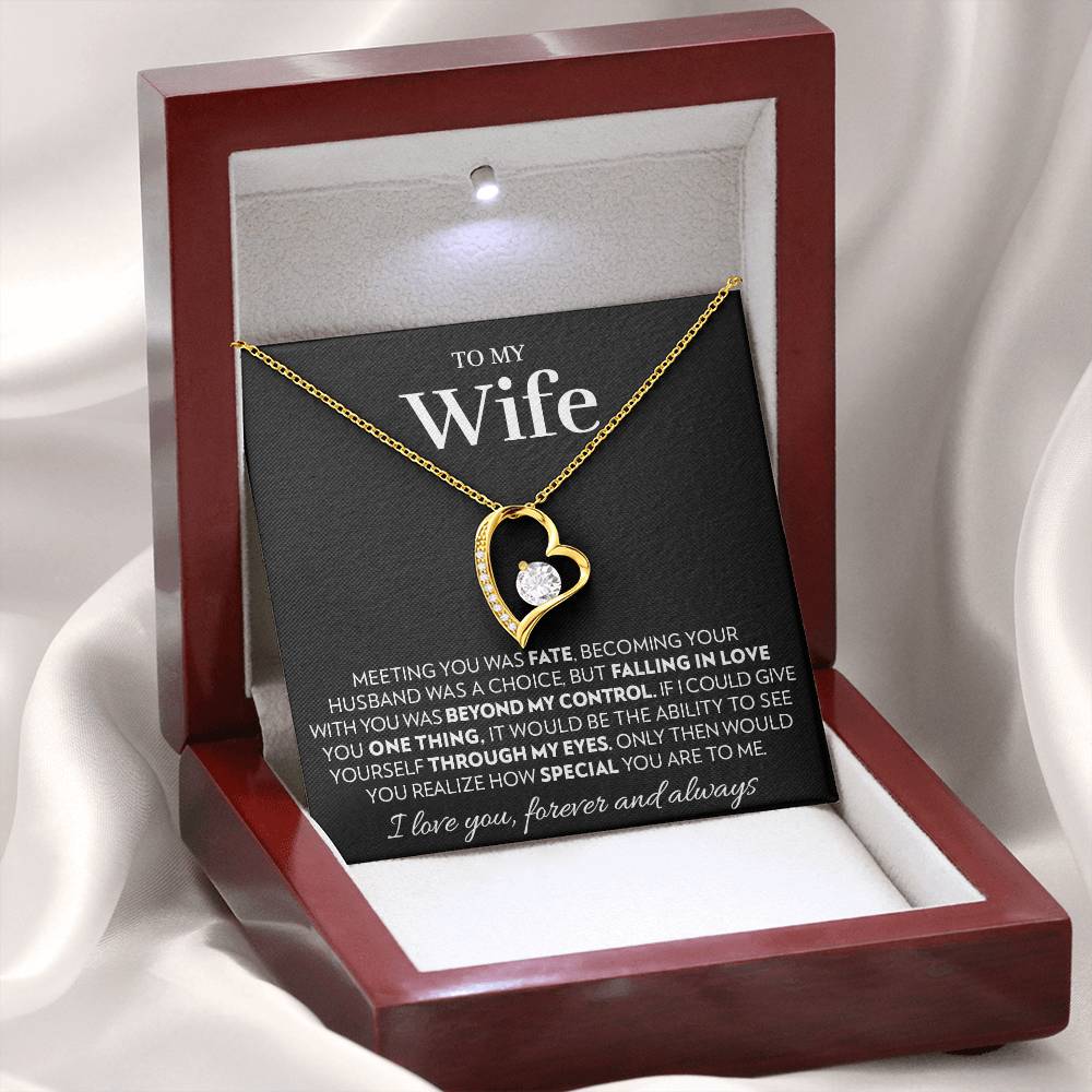 To My Wife - See Yourself Through My Eyes - Forever Love Necklace