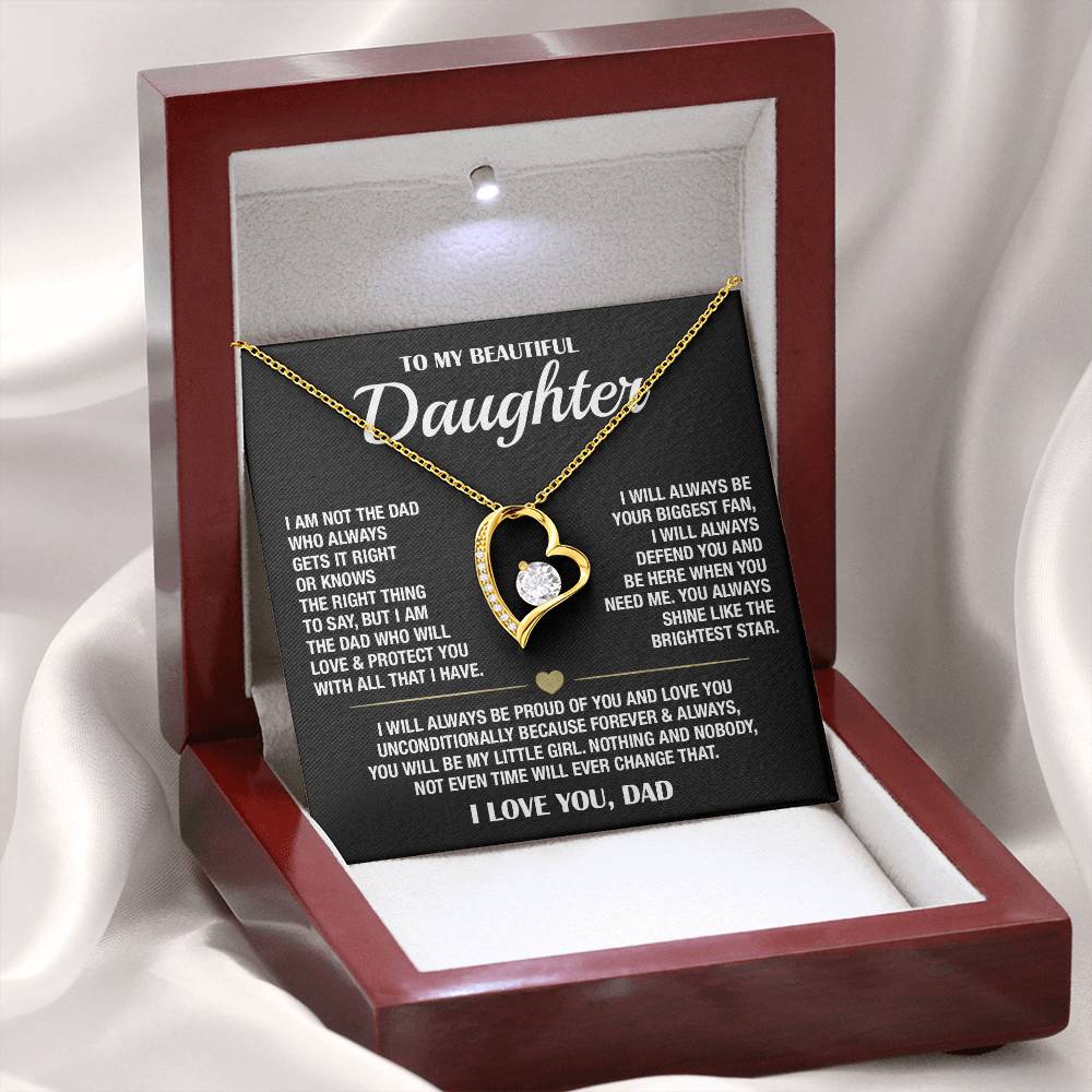 To My Daughter (From Dad) - Biggest Fan - Forever Love Necklace