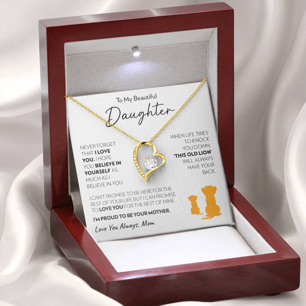 Daughter (from Mom) - Old Lion - Forever Love Necklace