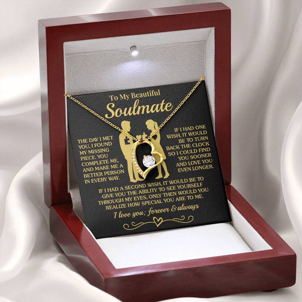 To My Soulmate - You Complete Me - Forever Love Necklace