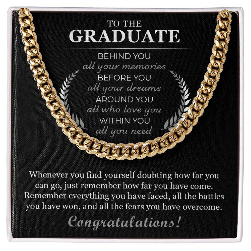 Graduation Gift for Him - Cuban Link Chain