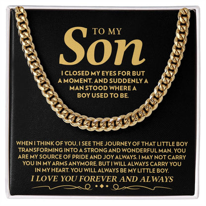 To My Son - Source Of Pride - Cuban Link Chain Necklace