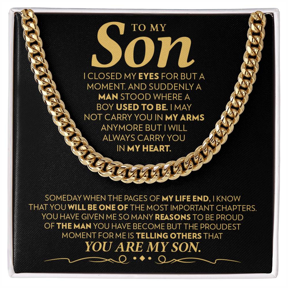 To My Son - Proudest Moment - Cuban Link Chain Necklace