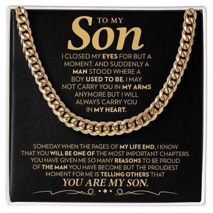 To My Son - Proudest Moment - Cuban Link Chain Necklace