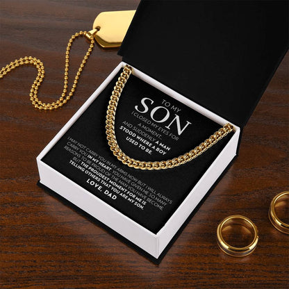 To My Son (From Dad) - I Closed My Eyes - Cuban Link Chain