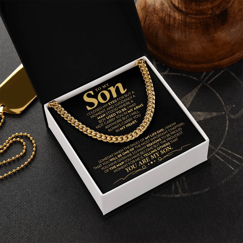 To My Son - Proudest Moment - Cuban Link Chain Necklace