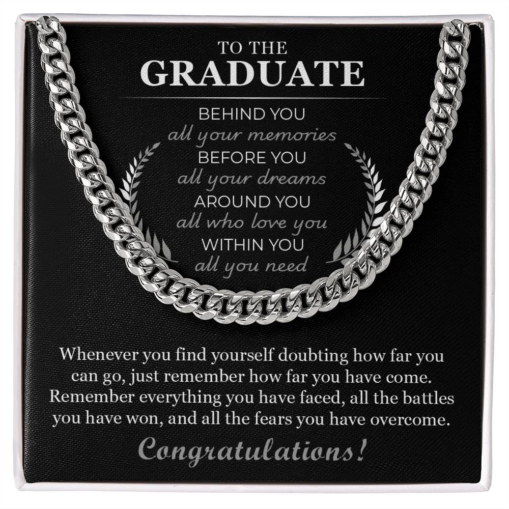 Graduation Gift for Him - Cuban Link Chain