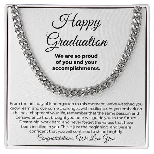 To Graduate - We Are So Proud - Cuban Link Necklace