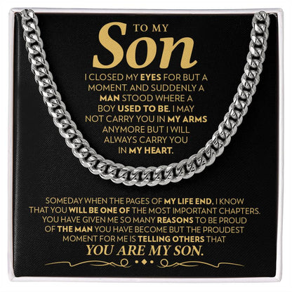To My Son - Proudest Moment - Cuban Link Chain Necklace