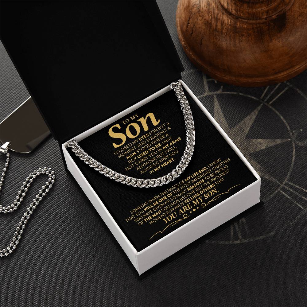 To My Son - Proudest Moment - Cuban Link Chain Necklace