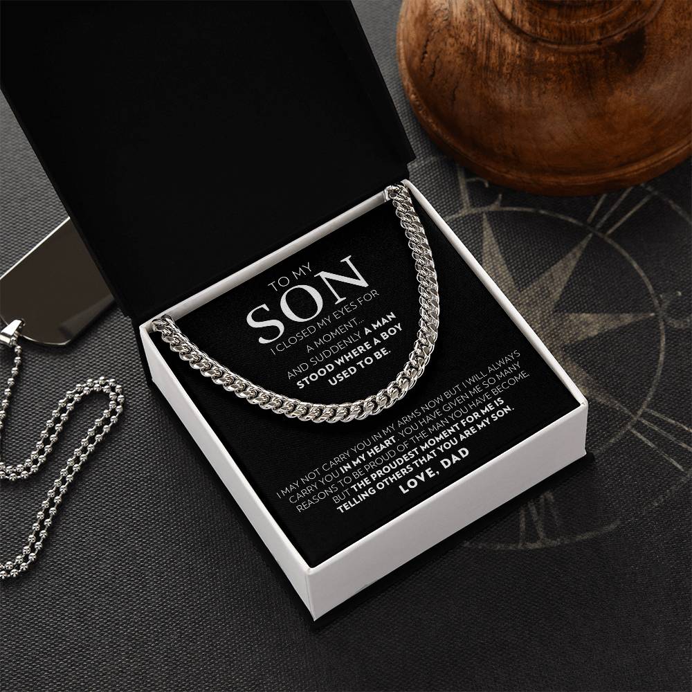To My Son (From Dad) - I Closed My Eyes - Cuban Link Chain