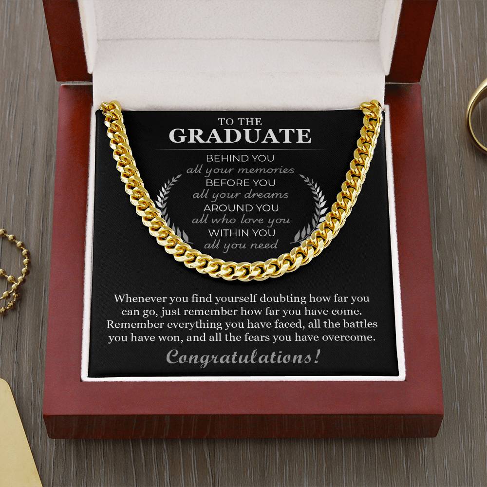 Graduation Gift for Him - Cuban Link Chain