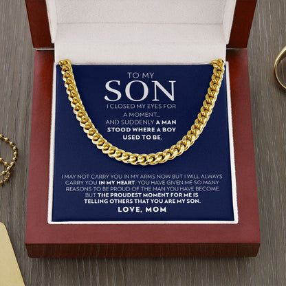 Son (From Mom) - I Closed My Eyes - Cuban Link Chain Necklace