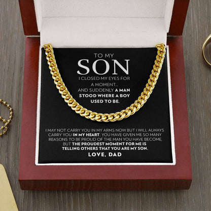 To My Son (From Dad) - I Closed My Eyes - Cuban Link Chain
