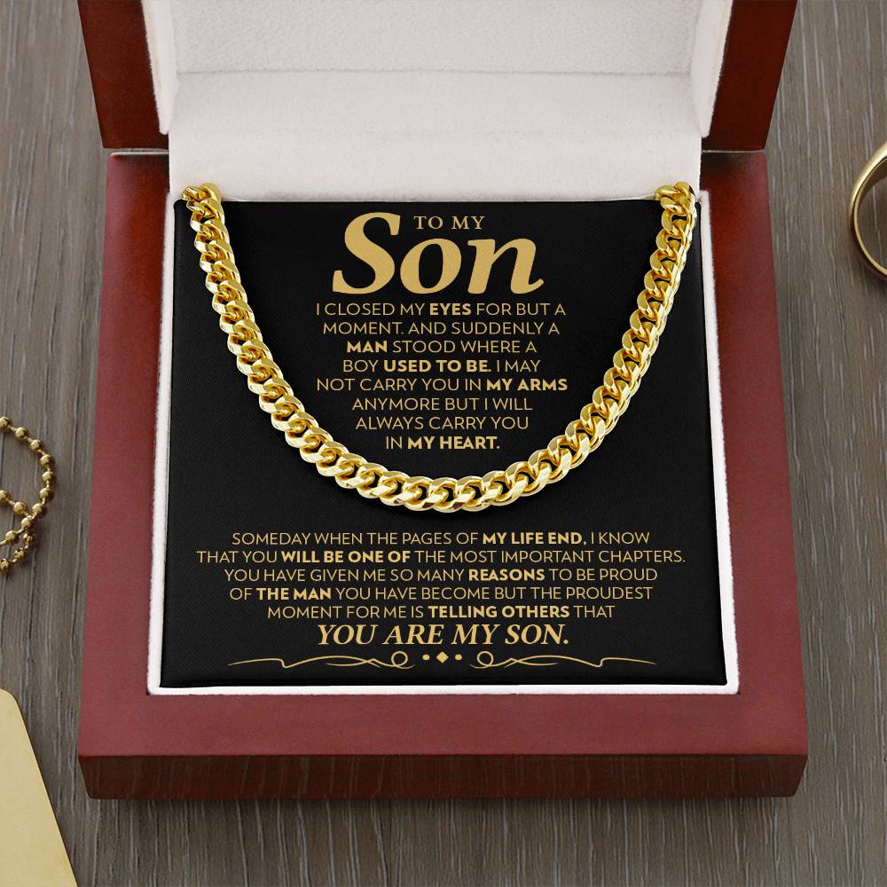 To My Son - Proudest Moment - Cuban Link Chain Necklace