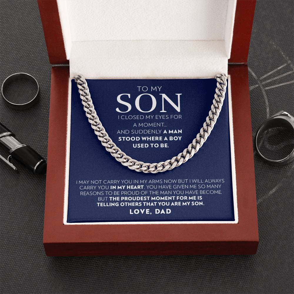 To My Son (From Dad) - I Closed My Eyes - Cuban Link Chain