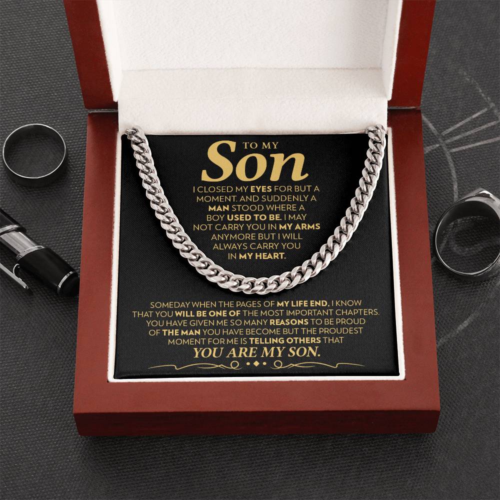 To My Son - Proudest Moment - Cuban Link Chain Necklace