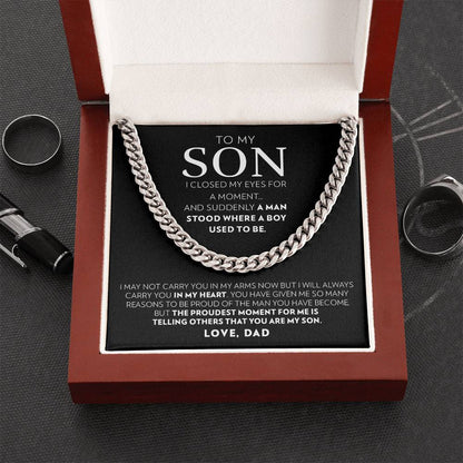 To My Son (From Dad) - I Closed My Eyes - Cuban Link Chain
