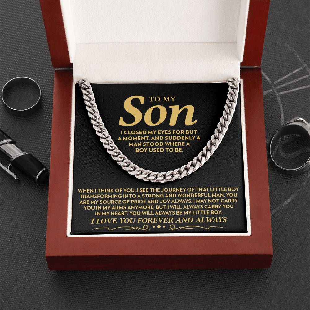 To My Son - Source Of Pride - Cuban Link Chain Necklace