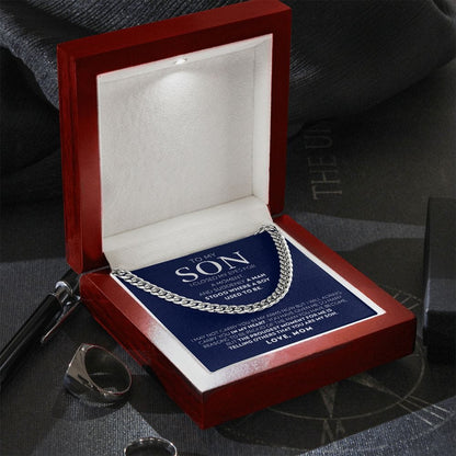Son (From Mom) - I Closed My Eyes - Cuban Link Chain Necklace