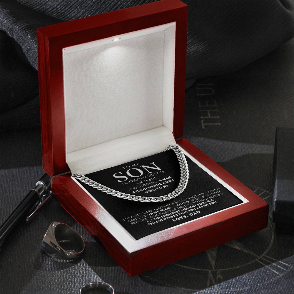 To My Son (From Dad) - I Closed My Eyes - Cuban Link Chain