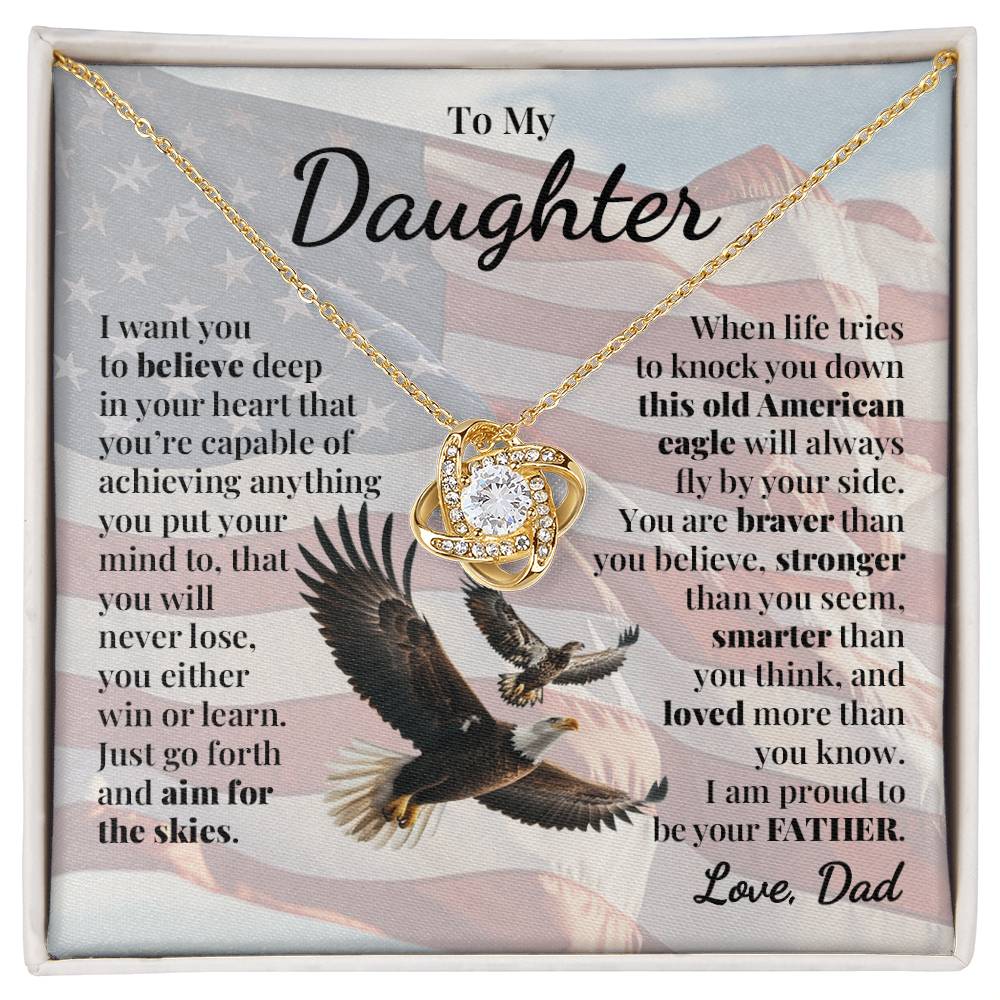 To Daughter (From Dad) - American Eagle - Love Knot Necklace