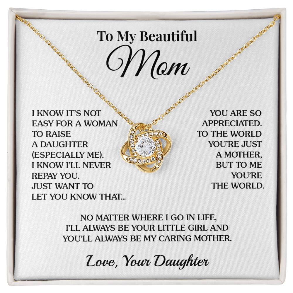 To Mom (From Daughter) - Appreciation - Love Knot Necklace