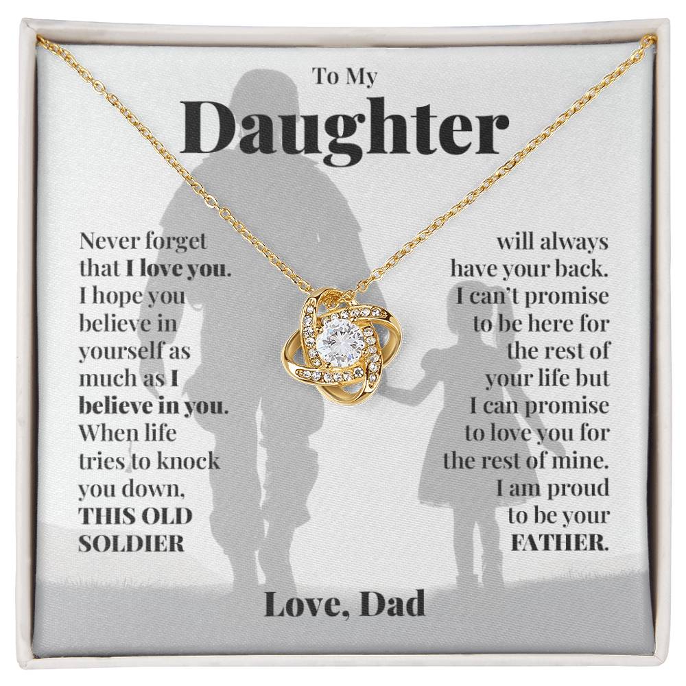 To My Daughter (From Dad) - This Old Soldier - Love Knot Necklace