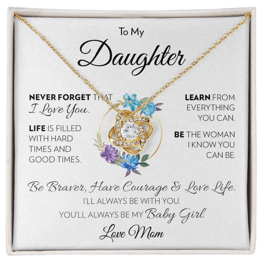 To My Daughter (From Mom) - Love Life - Love Knot Necklace