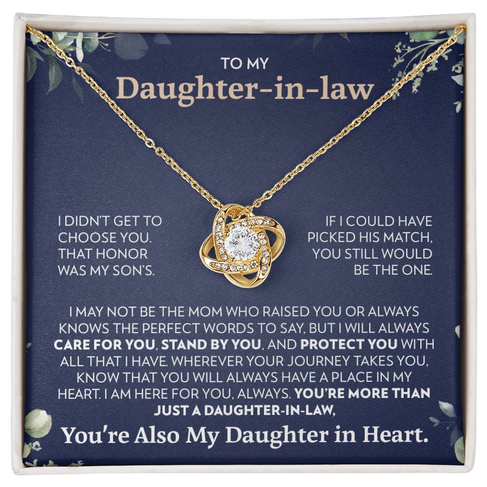 To My Daughter-In-Law - Always Here For You - Love Knot Necklace