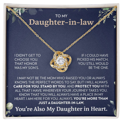 To My Daughter-In-Law - Always Here For You - Love Knot Necklace