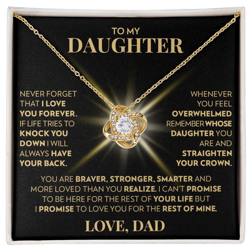 To Daughter (From Dad) - More Loved - Love Knot Necklace