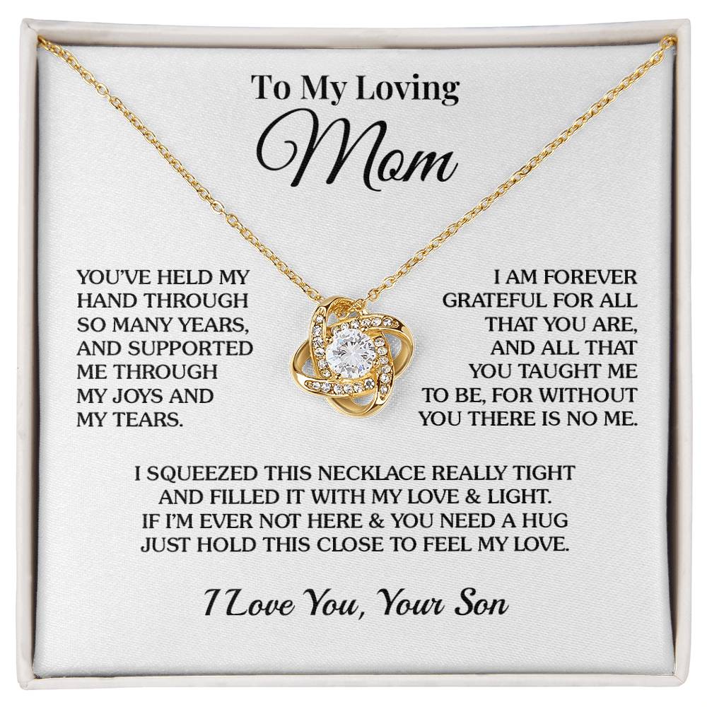 To Mom (From Son) - Held My Hand - Love Knot Necklace