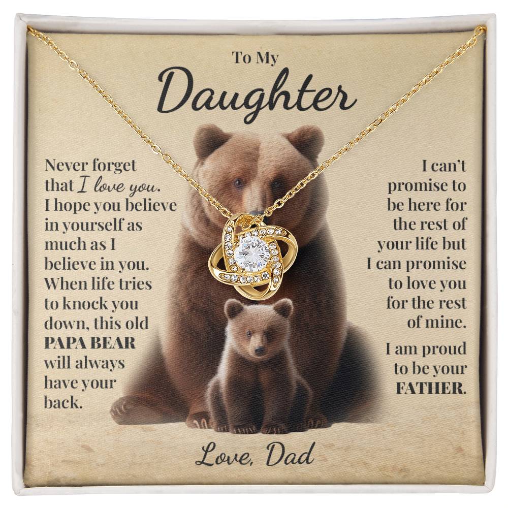 To My Daughter (From Dad) - This Old Papa Bear - Love Knot Necklace