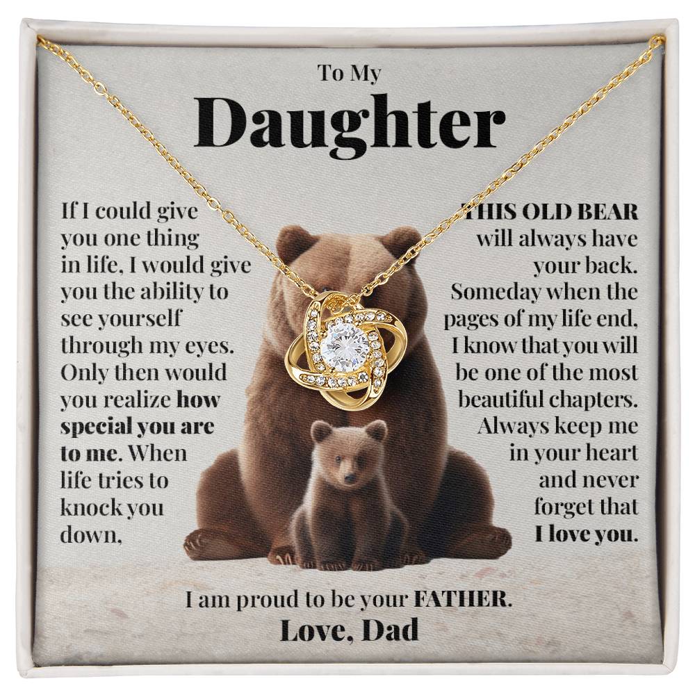 To My Daughter (From Dad) - This Old Bear - Love Knot Necklace