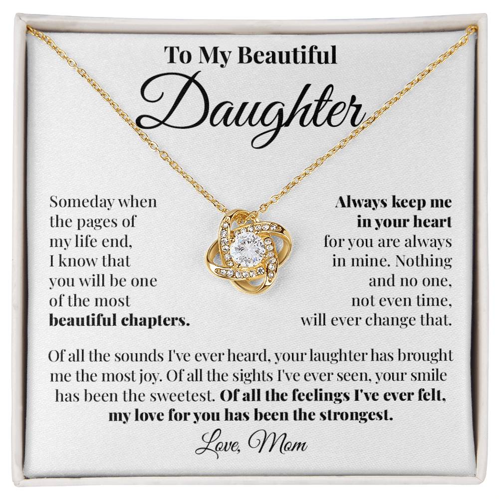 To Daughter (From Mom) - My Love For You - Love Knot Necklace