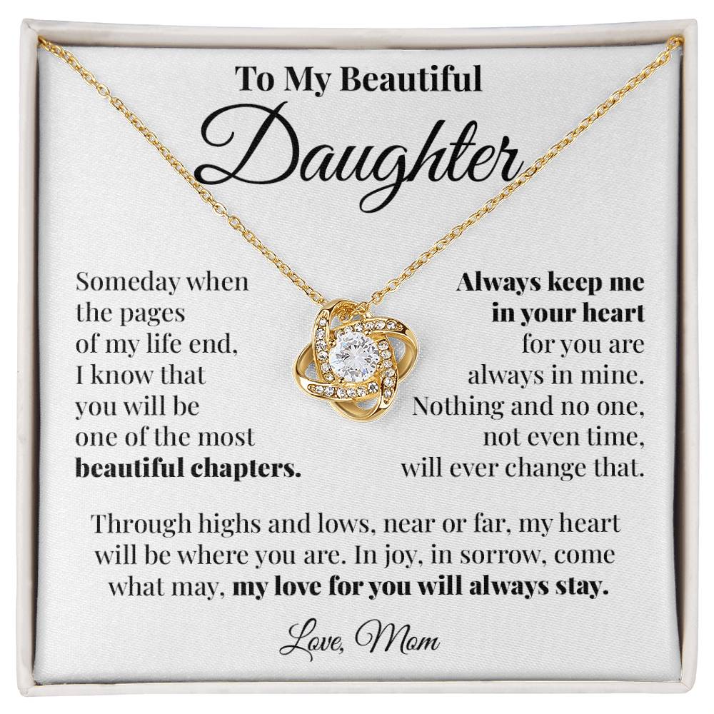 To Daughter (From Mom) - Highs and Lows - Love Knot Necklace
