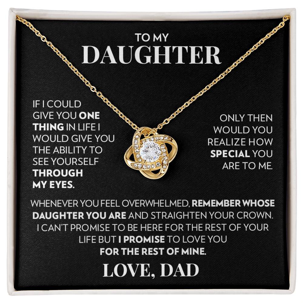 To Daughter (From Dad) - One Thing - Love Knot Necklace