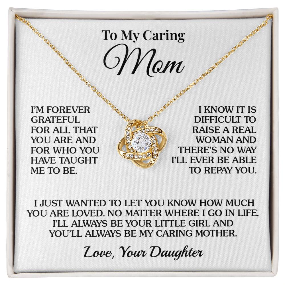 To Mom (From Daughter) - Forever Grateful - Love Knot Necklace