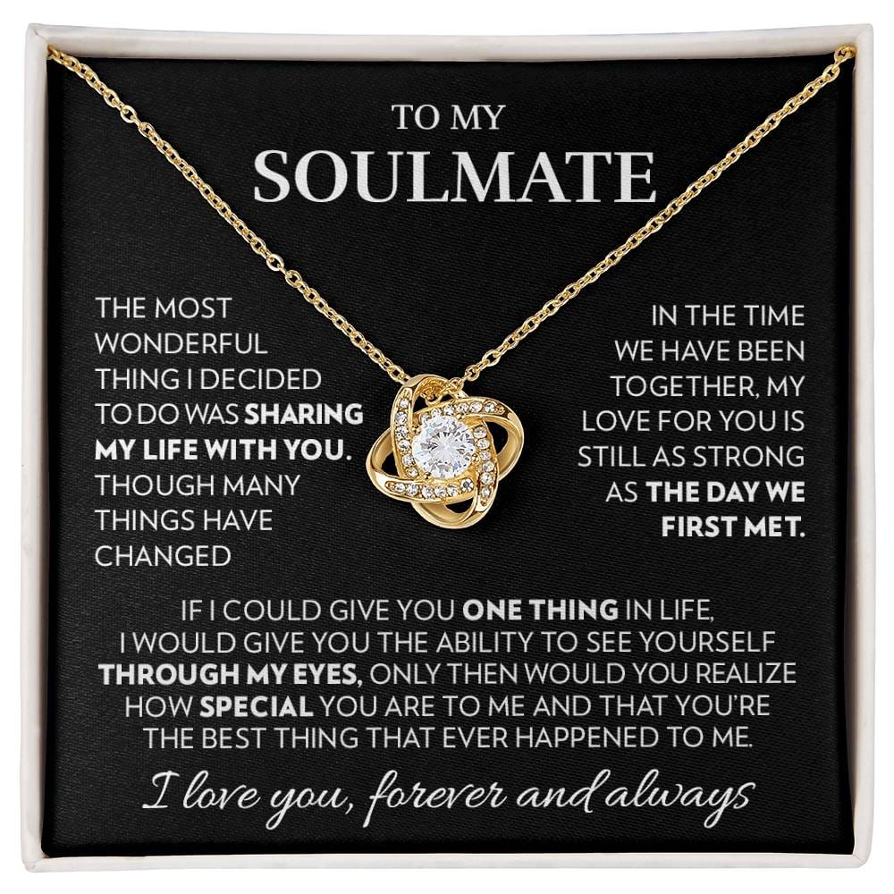 To My Soulmate - Together - Love Knot Necklace