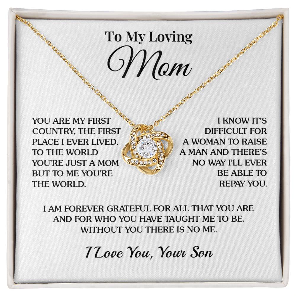 To Mom (From Son) - First Country - Love Knot Necklace