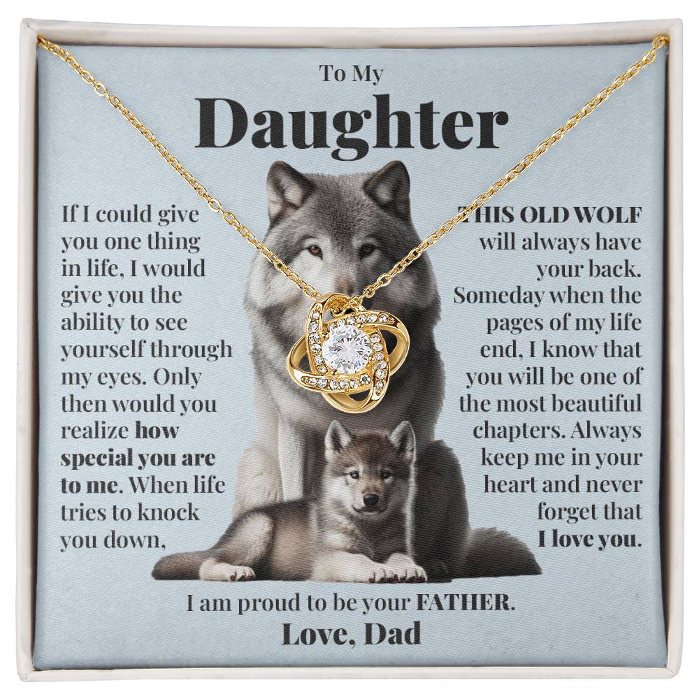 To My Daughter (From Dad) - This Old Wolf - Love Knot Necklace